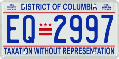 DC license plate EQ2997
