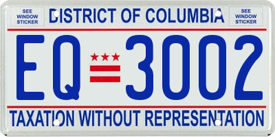 DC license plate EQ3002