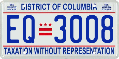 DC license plate EQ3008