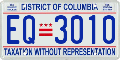DC license plate EQ3010