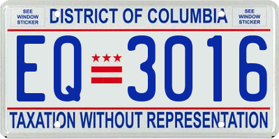 DC license plate EQ3016