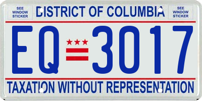 DC license plate EQ3017