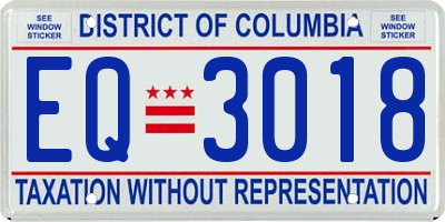 DC license plate EQ3018