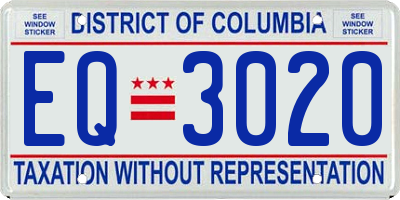DC license plate EQ3020