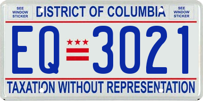 DC license plate EQ3021
