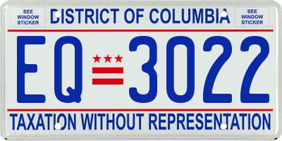 DC license plate EQ3022