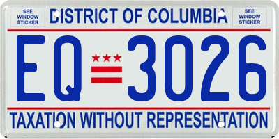 DC license plate EQ3026