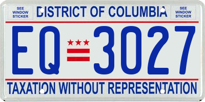 DC license plate EQ3027