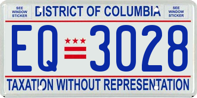 DC license plate EQ3028