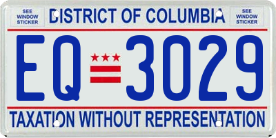 DC license plate EQ3029
