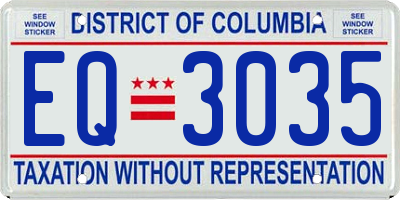 DC license plate EQ3035