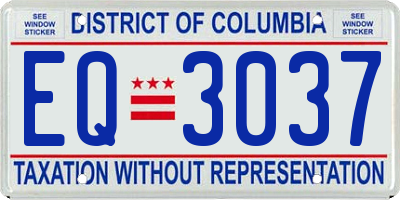 DC license plate EQ3037