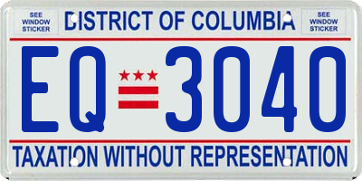DC license plate EQ3040