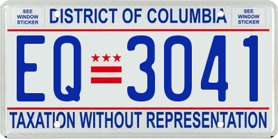 DC license plate EQ3041