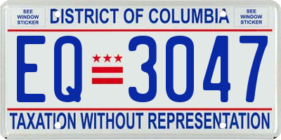 DC license plate EQ3047