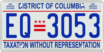 DC license plate EQ3053