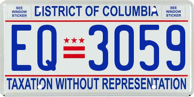DC license plate EQ3059