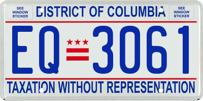 DC license plate EQ3061