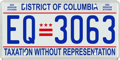 DC license plate EQ3063
