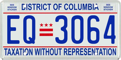 DC license plate EQ3064