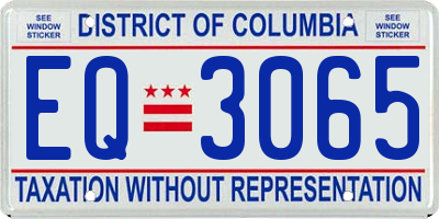 DC license plate EQ3065