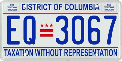 DC license plate EQ3067