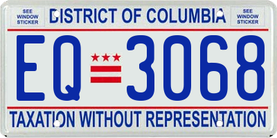 DC license plate EQ3068
