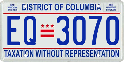 DC license plate EQ3070