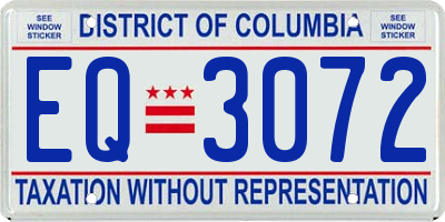 DC license plate EQ3072