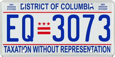 DC license plate EQ3073