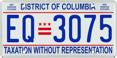 DC license plate EQ3075