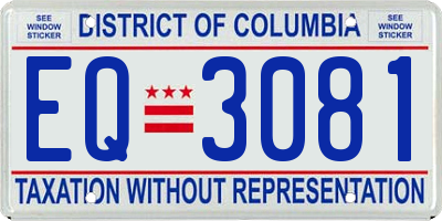 DC license plate EQ3081