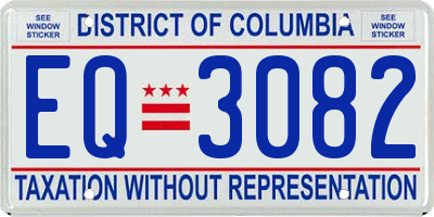 DC license plate EQ3082