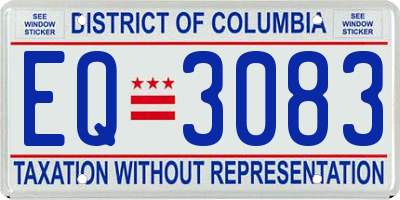 DC license plate EQ3083
