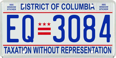 DC license plate EQ3084