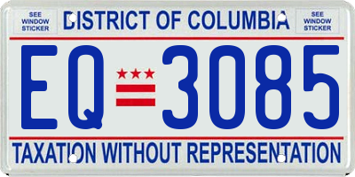 DC license plate EQ3085