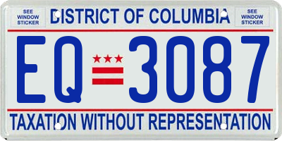 DC license plate EQ3087