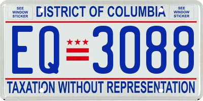 DC license plate EQ3088