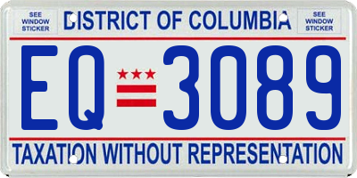 DC license plate EQ3089