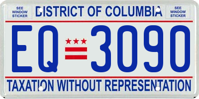 DC license plate EQ3090