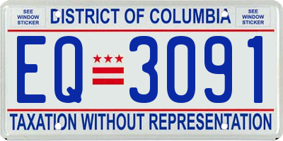 DC license plate EQ3091
