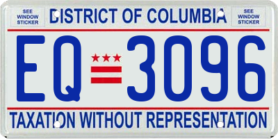 DC license plate EQ3096