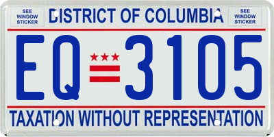 DC license plate EQ3105