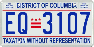DC license plate EQ3107