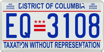 DC license plate EQ3108