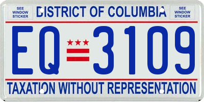 DC license plate EQ3109
