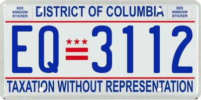 DC license plate EQ3112