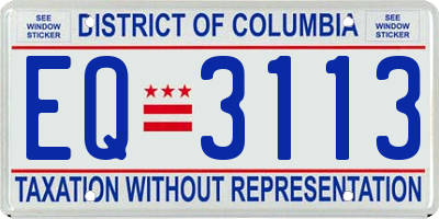 DC license plate EQ3113