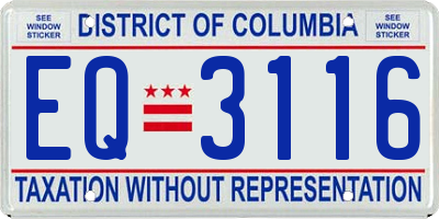 DC license plate EQ3116