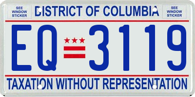 DC license plate EQ3119